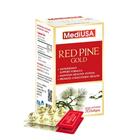 (Hàng nhập khẩu) Red Pine Gold MediUSA 30 Viên - Tinh Dầu Thông Đỏ