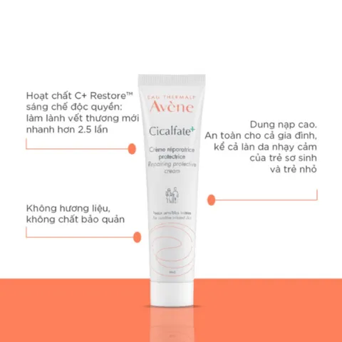 (Hàng nhập khẩu) Avène Cicalfate Cream 15ml - Kem Hỗ Trợ Phục Hồi Da