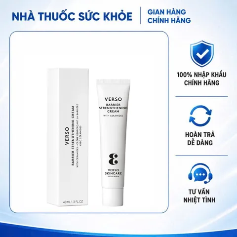 (Hàng nhập khẩu) Verso Barrier Strengthening Cream 40ml - Kem Dưỡng Hỗ Trợ Phục Hồi Da, Củng Cố Lớp Bảo Vệ Da