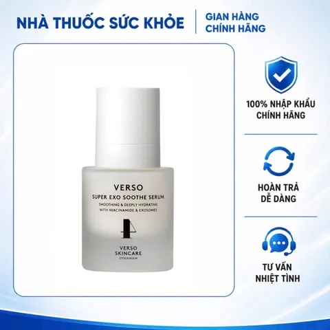 (Hàng nhập khẩu) Verso Super Exo Soothe Serum 30ml - Tinh Chất Hỗ Trợ Cấp Ẩm Làm Dịu Da