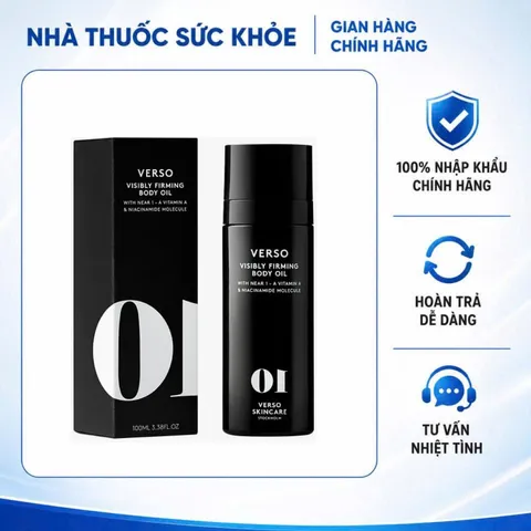 (Hàng nhập khẩu) Verso Visibly Firming Body Oil 100ml - Dầu Dưỡng Thể Hỗ Trợ Làm Mềm Săn Mịn Da