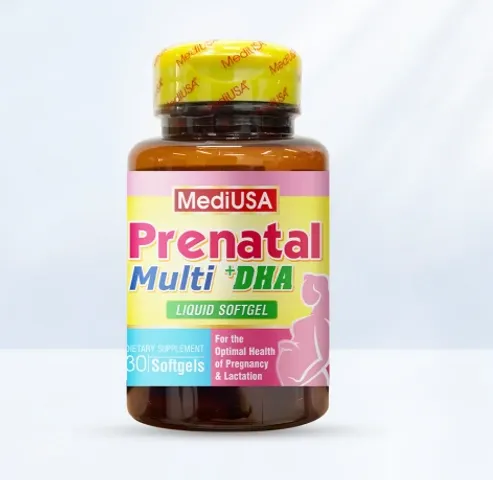 (Hàng nhập khẩu) Vitamin Tổng Hợp Cho Bà Bầu MediUSA Prenatal Multi + DHA - Hộp 30 Viên