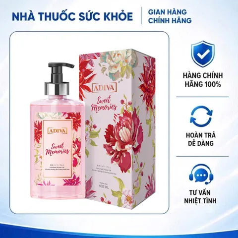 (Hàng chính hãng) Sữa Tắm Adiva Dưỡng Ẩm Hương Nước Hoa Sweet Memories 400ml