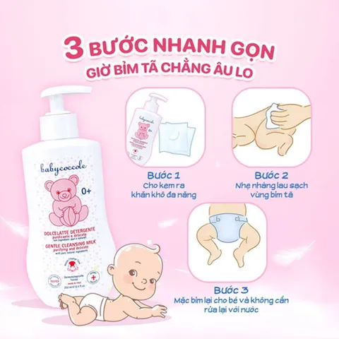 (Hàng nhập khẩu) Sữa Làm Sạch Da Vùng Tã Bỉm Babycoccole 250ml