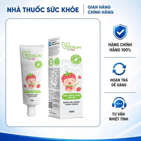 (Hàng chính hãng) Kem Đánh Răng Cho Bé Yoosun Baby 50g - Hỗ Trợ Làm Sạch Răng Miệng
