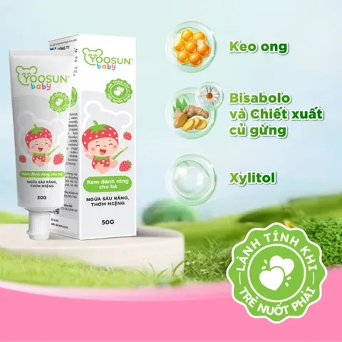 (Hàng chính hãng) Kem Đánh Răng Cho Bé Yoosun Baby 50g - Hỗ Trợ Làm Sạch Răng Miệng