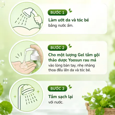 (Hàng chính hãng) Sữa Tắm Gội Cho Bé Yoosun Rau Má Dạng Gel 200ml - Hỗ Trợ Làm Sạch Dịu Nhẹ