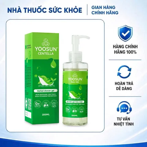 (Hàng chính hãng) Sữa Tắm Gội Cho Bé Yoosun Rau Má Dạng Gel 200ml - Hỗ Trợ Làm Sạch Dịu Nhẹ