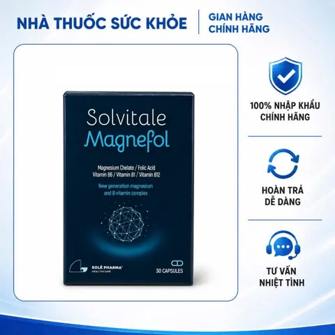 (Hàng nhập khẩu) Solvitale Magnefol Hộp 30 Viên - Bổ Sung Magie, Acid Folic Và Vitamin Nhóm B