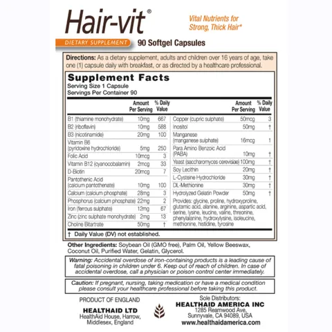 (Hàng nhập khẩu) Hair-Vit Hộp 30 Viên - Hỗ Trợ Nuôi Dưỡng Tóc