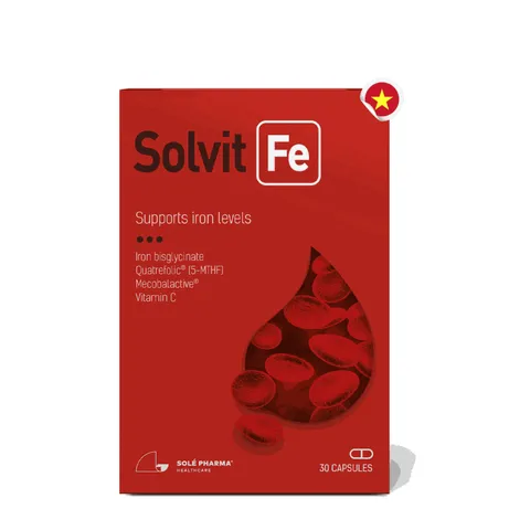 (Hàng nhập khẩu) Solvit FE Hộp 30 Viên - Bổ Sung Sắt Và Vitamin