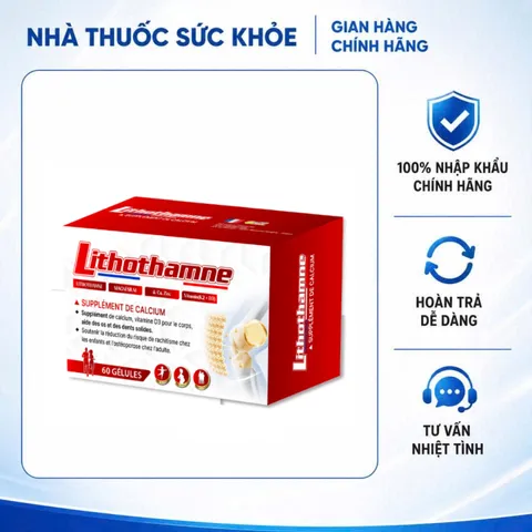 (Hàng nhập khẩu) LITHOTHAMNE Hộp 30 Viên - Canxi Hữu Cơ Từ Tảo Biển Đỏ, Hỗ Trợ Xương Răng Chắc Khỏe