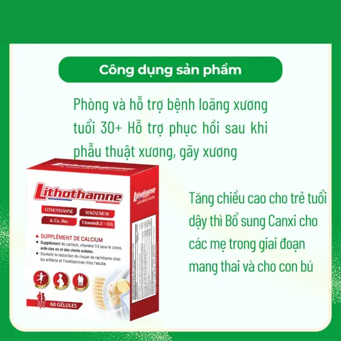 (Hàng nhập khẩu) LITHOTHAMNE Hộp 30 Viên - Canxi Hữu Cơ Từ Tảo Biển Đỏ, Hỗ Trợ Xương Răng Chắc Khỏe