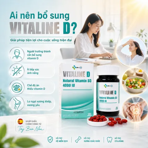 (Hàng nhập khẩu) Vitaline D3 Natural Vitamin D3 4000 IU Lọ 120 Viên - Bổ Sung Vitamin D3