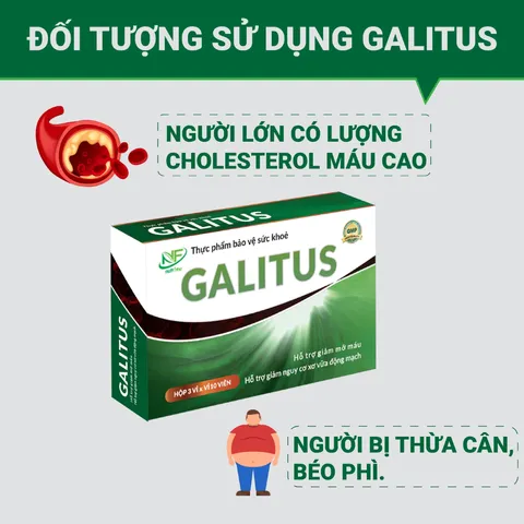 (Hàng chính hãng) Galitus Hộp 30 Viên - Hỗ Trợ Giảm Mỡ Máu