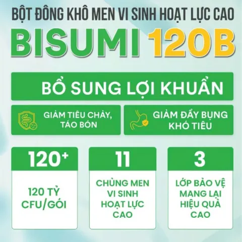 (Hàng nhập khẩu) Men Vi Sinh Probiotic Powder Bisumi 120B Hộp 20 Gói - Hỗ Trợ Tiêu Hóa, Cân Bằng Hệ Vi Sinh