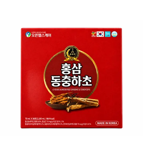 (Hàng nhập khẩu) Nước Hồng Sâm Đông Trùng Hộp Đỏ Ori Healthcare Hàn Quốc 30 Gói x 70ml - Bồi Bổ Sức Khỏe, Tăng Cường Miễn Dịch