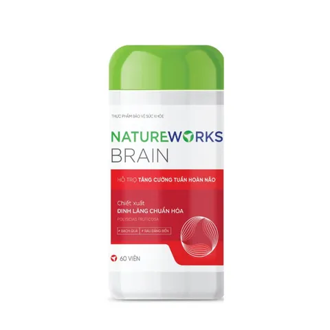 (Hàng chính hãng) Viên Uống NatureWorks Brain Lọ 60 Viên - Hỗ Trợ Tăng Cường Tuần Hoàn Não