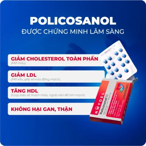 (Hàng nhập khẩu) Raydel Policosanol 10 Hộp 2 Vỉ x 15 Viên - Hỗ Trợ Cải Thiện Cholesterol, Lipid Máu