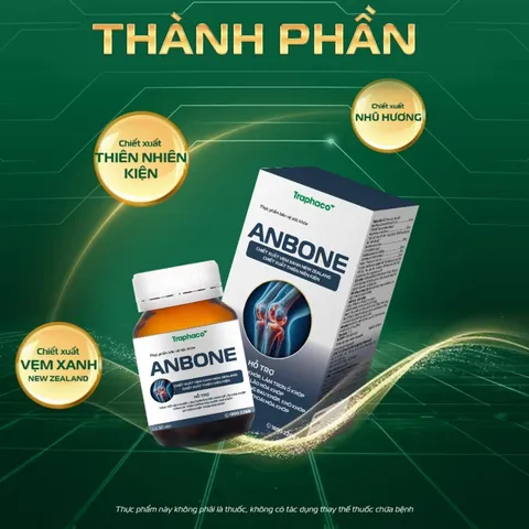 (Hàng chính hãng) Anbone Hộp 30 Viên - Hỗ Trợ Tăng Tiết Dịch Khớp, Làm Trơn Ổ Khớp