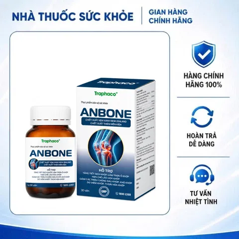 (Hàng chính hãng) Anbone Hộp 30 Viên - Hỗ Trợ Tăng Tiết Dịch Khớp, Làm Trơn Ổ Khớp
