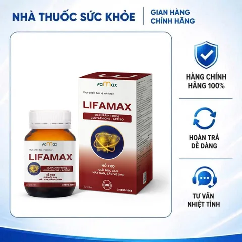 (Hàng chính hãng) Lifamax Hộp 30 Viên - Hỗ Trợ Giải Độc Gan, Mát Gan