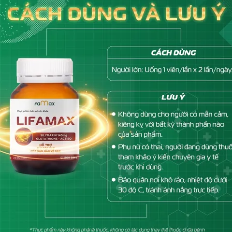 (Hàng chính hãng) Lifamax Hộp 30 Viên - Hỗ Trợ Giải Độc Gan, Mát Gan