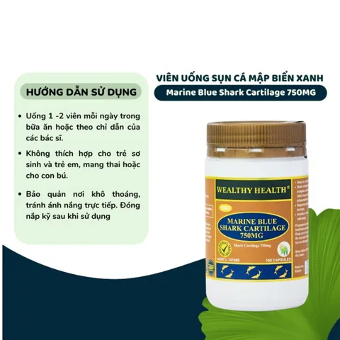 (Hàng nhập khẩu) Marine Blue Shark Cartilage 750mg - Viên Uống Sụn Cá Mập Hỗ Trợ Xương Khớp