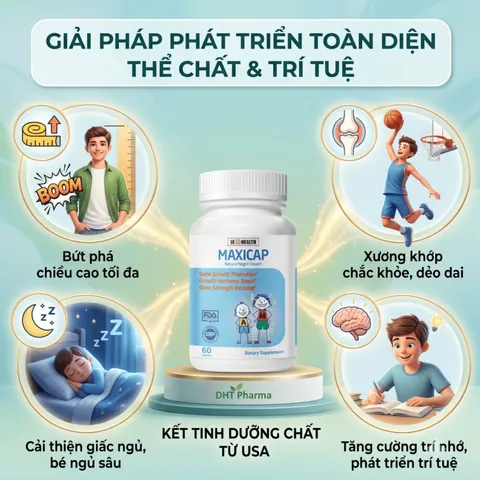 (Hàng nhập khẩu) Maxicap Nature Height Growth Hộp 60 Viên - Hỗ Trợ Phát Triển Chiều Cao