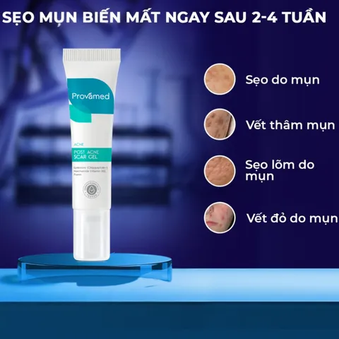 (Hàng nhập khẩu) Provamed Post Acne Scar Gel 10g - Gel Hỗ Trợ Làm Mờ Thâm Sẹo Sau Mụn