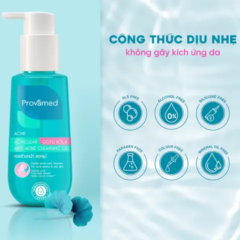 (Hàng nhập khẩu) Provamed AcnicClear Cleansing Gel 120ml - Gel Rửa Mặt Cho Da Dầu Mụn