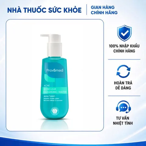 (Hàng nhập khẩu) Provamed Acniclear Cleansing Water 200ml - Nước Tẩy Trang Cho Da Mụn