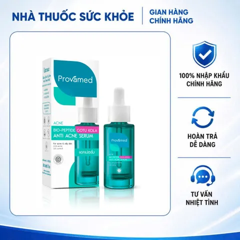 (Hàng nhập khẩu) Provamed Bio Peptide Gotu Kola Anti Acne Serum 30ml - Tinh Chất Hỗ Trợ Giảm Mụn Làm Dịu Da