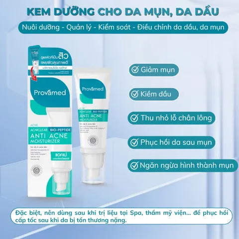 (Hàng nhập khẩu) Provamed Acniclear Bio-Peptide Anti Acne Moisturizer 40ml - Kem Dưỡng Ẩm Cho Da Mụn