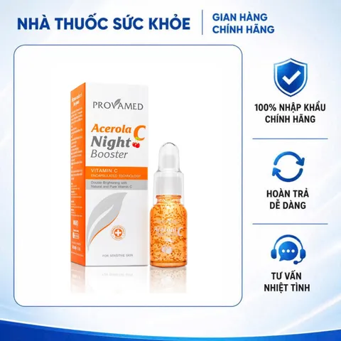 (Hàng nhập khẩu) Serum Provamed Acerola C Night Booster 15ml - Dưỡng Sáng Da, Làm Đều Màu Da Ban Đêm