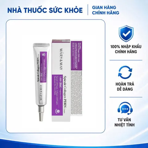 (Hàng nhập khẩu) Mary & May 1000 Shot Spicule Collagen PDRN Cream 15g - Kem Dưỡng Vi Kim Hỗ Trợ Cải Thiện Kết Cấu Da
