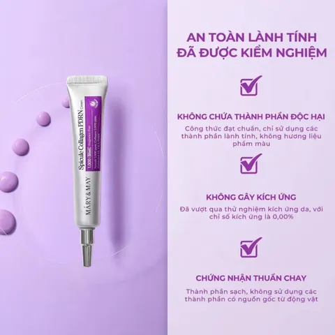 (Hàng nhập khẩu) Mary & May 1000 Shot Spicule Collagen PDRN Cream 15g - Kem Dưỡng Vi Kim Hỗ Trợ Cải Thiện Kết Cấu Da