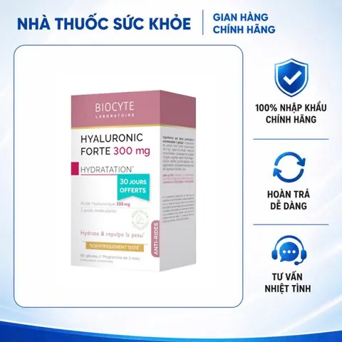 (Hàng nhập khẩu) Biocyte Hyaluronic Forte 300mg Hộp 90 Viên - Bổ Sung Acid Hyaluronic