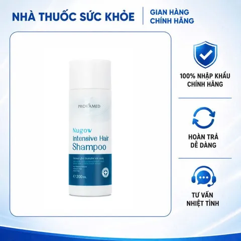 (Hàng nhập khẩu) Dầu Gội Provamed Nugow Intensive Hair Shampoo 200ml - Hỗ Trợ Mọc Tóc, Sạch Tóc Và Da Đầu