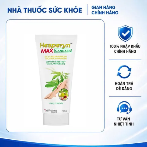 (Hàng nhập khẩu) Gel Hesperyn Max Tuýp 200ml - Hỗ Trợ Lưu Thông Máu, Giảm Mỏi Nặng Chân