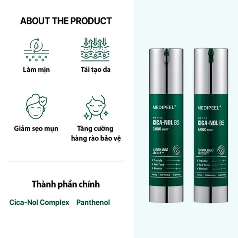 (Hàng nhập khẩu) Serum Medipeel Phyto Cica-Nol B5 3000 Shot Chai 50ml - Làm Dịu, Cấp Ẩm, Hỗ Trợ Phục Hồi Da