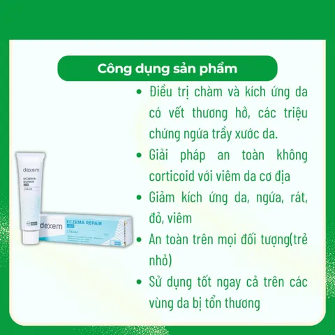 (Hàng nhập khẩu) Kem Dexem Repair Cream Tuýp 30g - Hỗ Trợ Chàm Da, Làm Dịu Da Kích Ứng