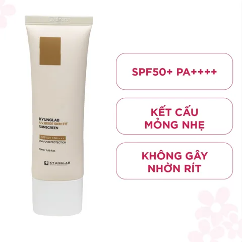 (Hàng nhập khẩu) Kem Chống Nắng KyungLab UV Beige Skin-Fit Sunscreen 50ml - Nâng Tone Be Tự Nhiên, Che Khuyết Điểm Nhẹ