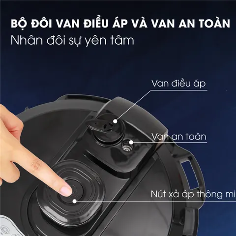 (Hàng nhập khẩu) Nồi Áp Suất Điện Hare HR-PC606 6L Màu Xanh - Công Suất 1000W, Bảng Điều Khiển Tiếng Việt