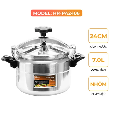 (Hàng nhập khẩu) Nồi Áp Suất Nhôm Đáy Từ Hare HR-PA2406 (24cm)