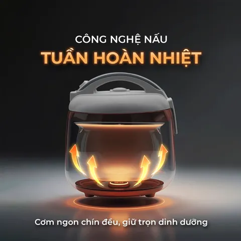 (Hàng nhập khẩu) Nồi Cơm Điện Hare HR-RC1206 1.2L - Kèm Xửng Hấp, Lòng Nồi Chống Dính Ceramic
