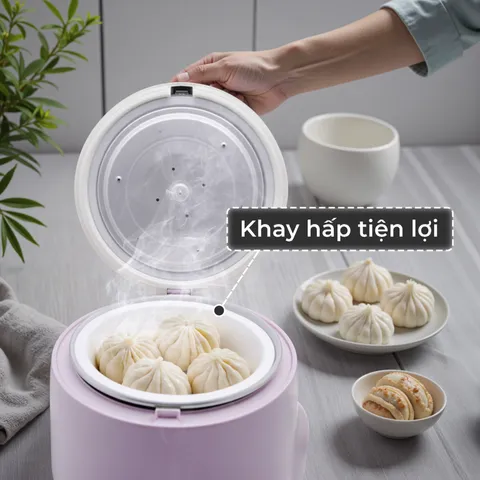 (Hàng nhập khẩu) Nồi Cơm Điện Hare HR-RC1206 1.2L - Kèm Xửng Hấp, Lòng Nồi Chống Dính Ceramic