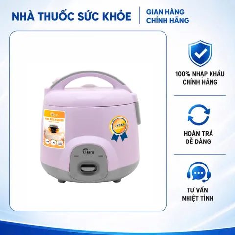 (Hàng nhập khẩu) Nồi Cơm Điện Hare HR-RC1816 1.8L - Công Suất 700W, Lòng Nồi Niêu Chống Dính Ceramic