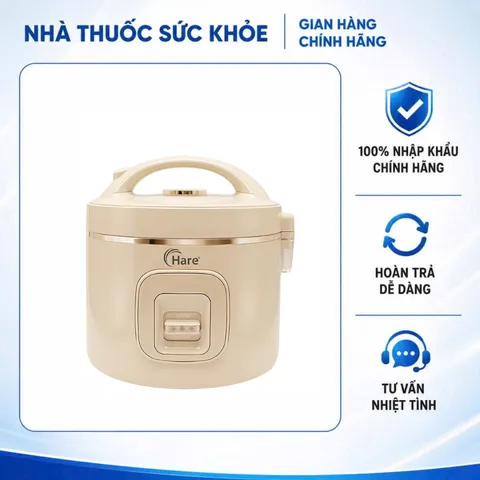 (Hàng nhập khẩu) Nồi Cơm Điện Hare HR-RC1212 1.2L - Công Suất 500W, Lòng Nồi Niêu Chống Dính Ceramic