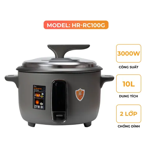 (Hàng chính hãng) Nồi Cơm Điện Hare HR-RC100G 10L - Công Suất 3000W